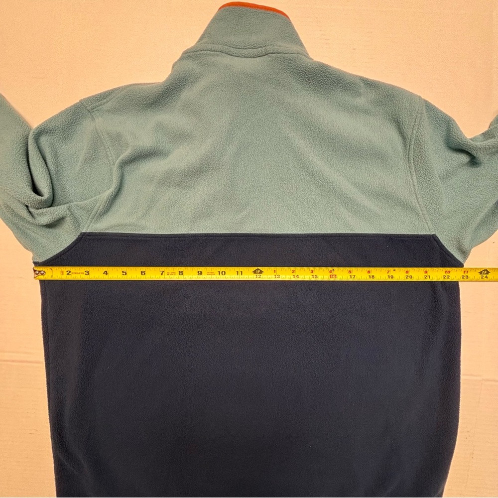Patagonia Colorblock Fleece Sweatshirt Snap Navy Aqua Sz L - Picture 10 of 14